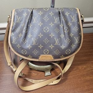 Authentic Louis Vuitton Menilmontant Messenger Cros Bag PM Brown Monogram Canvas